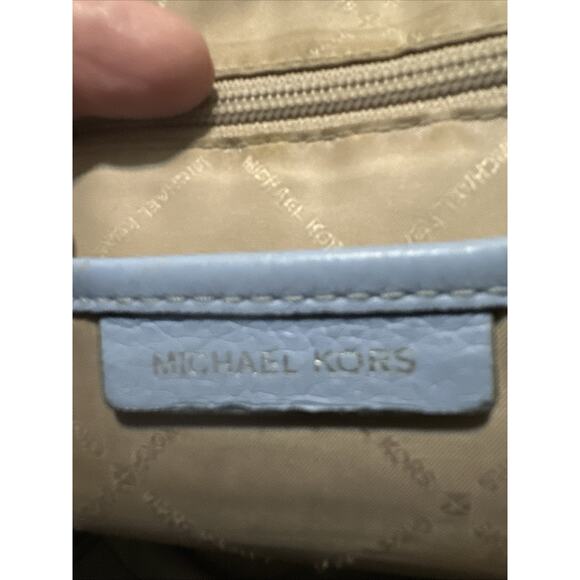 Michael Kors Erin Small Convertible Backpack Sky Blue Studded Leather - Picture 5 of 16